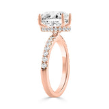 14K ROSE GOLD 1/2CT ROUND/PEAR DIAMOND LADIES RING (CENTER STONE PEAR DIAMOND 2CT)