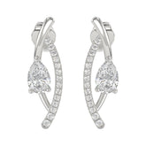 14K WHITE GOLD 1.00CT ROUND/PEAR DIAMOND LADIES EARRINGS