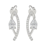 14K WHITE GOLD 1.00CT ROUND/PEAR DIAMOND LADIES EARRINGS