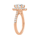 14K ROSE GOLD 3.00CT ROUND DIAMOND LADIES RING (CENTER STONE ROUND DIAMOND 2CT)