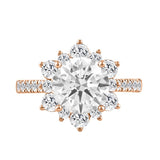 14K ROSE GOLD 3.00CT ROUND DIAMOND LADIES RING (CENTER STONE ROUND DIAMOND 2CT)