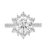 14K WHITE GOLD 1.00CT ROUND DIAMOND LADIES RING (CENTER STONE ROUND DIAMOND 2CT)