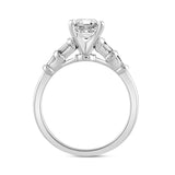 LADIES RING 2 1/4CT BAGUETTE/EMERALD DIAMOND 14K WHITE GOLD (CENTER STONE EMERALD DIAMOND 2.00CT )