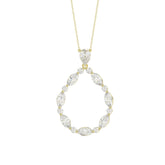 14K YELLOW GOLD 2.00CT ROUND/MARQUISE/PEAR DIAMOND LADIES PENDANT