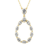 LADIES PENDANT WITH CHAIN 2 1/2CT MARQUISE/PEAR DIAMOND 14K YELLOW GOLD