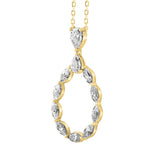LADIES PENDANT WITH CHAIN 2 1/2CT MARQUISE/PEAR DIAMOND 14K YELLOW GOLD