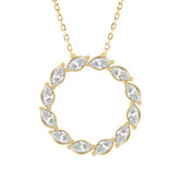 LADIES NECKLACE 3.00CT MARQUISE DIAMOND 14K YELLOW GOLD