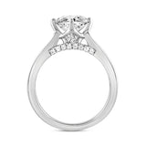 LADIES RING 2 1/2CT ROUND/BAGUETTE DIAMOND 14K WHITE GOLD (CENTER STONE ROUND DIAMOND 2CT )