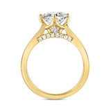 LADIES RING 2 1/2CT ROUND/BAGUETTE DIAMOND 14K YELLOW GOLD (CENTER STONE ROUND DIAMOND 2CT )