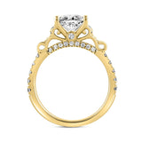 LADIES RING 2 1/2CT ROUND/BAGUETTE/PRINCESS DIAMOND 14K YELLOW GOLD