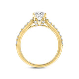 LADIES RING 2 1/2CT ROUND/BAGUETTE/OVAL DIAMOND 14K YELLOW GOLD (CENTER STONE OVAL DIAMOND 2.00CT)