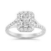 LADIES RING 1 1/2CT ROUND/RADIANT DIAMOND WHITE PLATINUM (CENTER STONE RADIANT DIAMOND 1.00CT)