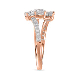 LADIES RING 1 1/4CT ROUND/PEAR DIAMOND 18K ROSE GOLD