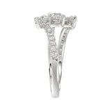 LADIES RING 1 1/4CT ROUND/PEAR DIAMOND 18K WHITE GOLD
