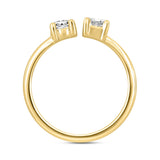 LADIES RING 1.00CT EMERALD/PEAR DIAMOND 18K YELLOW GOLD