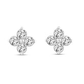 LADIES EARRINGS 1.00CT ROUND DIAMOND 18K WHITE GOLD