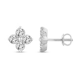 LADIES EARRINGS 1.00CT ROUND DIAMOND 18K WHITE GOLD