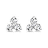 LADIES EARRINGS 1.00CT ROUND DIAMOND 18K WHITE GOLD
