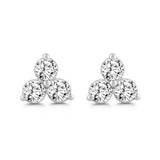 LADIES EARRINGS 1.00CT ROUND DIAMOND 18K WHITE GOLD