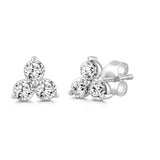 LADIES EARRINGS 1.00CT ROUND DIAMOND 18K WHITE GOLD