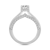LADIES RING 2 7/8CT ROUND/BAGUETTE/PRINCESS/OVAL DIAMOND 14K WHITE GOLD (CENTER STONE OVAL DIAMOND 1 1/2CT)