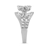 LADIES RING 1 1/2CT ROUND/PEAR DIAMOND 14K WHITE GOLD