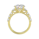 LADIES BRIDAL RING 4.75CT ROUND/EMERALD DIAMOND 14K YELLOW GOLD (CENTER STONE ROUND DIAMOND 3.00CT)