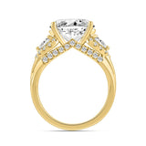 LADIES RING 3 3/4CT ROUND/PEAR/OVAL DIAMOND 14K YELLOW GOLD (CENTER STONE OVAL DIAMOND 3.00CT)