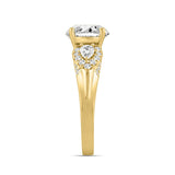 LADIES RING 3 3/4CT ROUND/PEAR/OVAL DIAMOND 14K YELLOW GOLD (CENTER STONE OVAL DIAMOND 3.00CT)