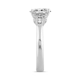 LADIES RING 2 3/4CT ROUND/PEAR/OVAL DIAMOND 14K WHITE GOLD (CENTER STONE OVAL DIAMOND 2.00CT)