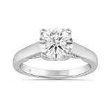 LADIES RING 2.25CT ROUND DIAMOND 14K WHITE GOLD (CENTER STONE ROUND DIAMOND 2.00CT)