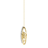 LADIES DANCING DIAMOND PENDANT WITH CHAIN 3/4CT ROUND/PEAR DIAMOND 14K YELLOW GOLD (CENTER STONE PEAR DIAMOND 1/2CT)