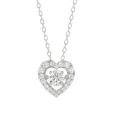 LADIES DANCING DIAMOND PENDANT WITH CHAIN 3/4CT ROUND DIAMOND 14K WHITE GOLD (CENTER STONE ROUND DIAMOND 1/2CT)