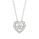 LADIES DANCING DIAMOND PENDANT WITH CHAIN 3/4CT ROUND DIAMOND 14K WHITE GOLD (CENTER STONE ROUND DIAMOND 1/2CT)