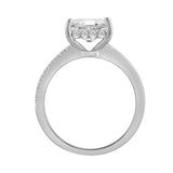 14K WHITE GOLD 2 1/3CT ROUND/EMERALD DIAMOND LADIES RING (CENTER STONE EMERALD DIAMOND 2.00CT)
