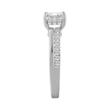 14K WHITE GOLD 2 1/3CT ROUND/EMERALD DIAMOND LADIES RING (CENTER STONE EMERALD DIAMOND 2.00CT)