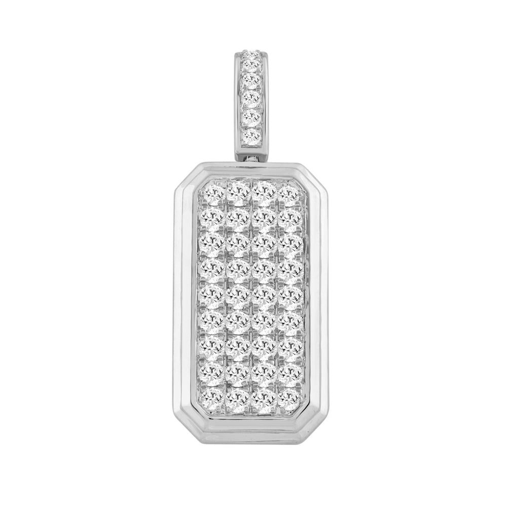 10K WHITE GOLD 4.00CT ROUND DIAMOND MEN'S CHARM PENDANT