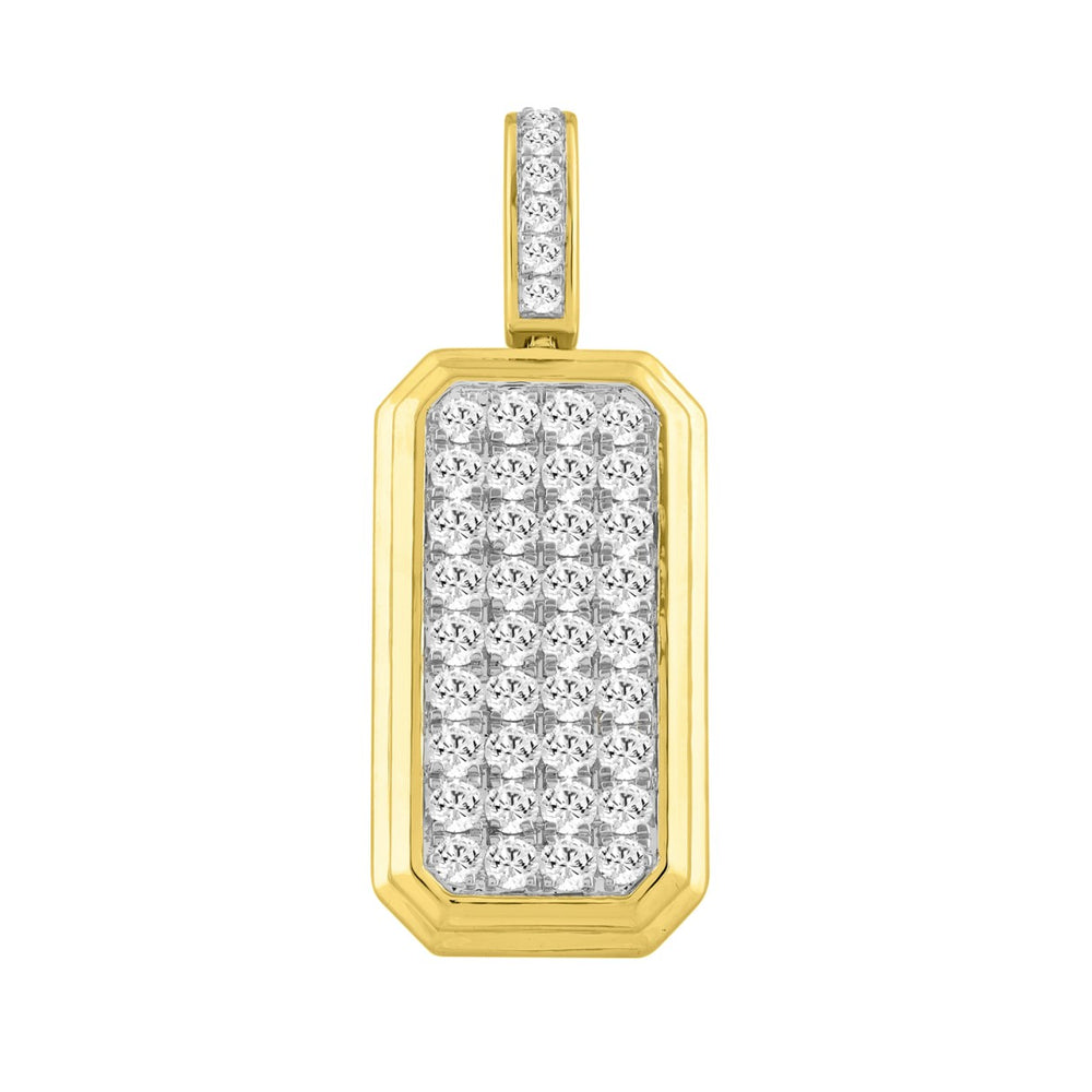 10K YELLOW GOLD 4.00CT ROUND DIAMOND MEN'S CHARM PENDANT