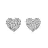 LADIES EARRINGS 0.50CT ROUND/BAGUETTE DIAMOND 14K WHITE GOLD