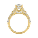 Classic 14K Yellow Gold Ladies Diamond Ring 4.00CT Round Oval & Baguette Diamonds with 3.00CT Oval Center stone (Color F-G -Clarity VS1/VS2)