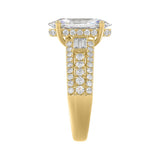Classic 14K Yellow Gold Ladies Diamond Ring 4.00CT Round Oval & Baguette Diamonds with 3.00CT Oval Center stone (Color F-G -Clarity VS1/VS2)