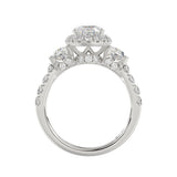 21K PLATINUM LADIES RING 3 1/4CT ROUND/OVAL/TRAPEZOID/BAGUETTE DIAMOND (CENTER STONE OVAL DIAMOND 2CT)