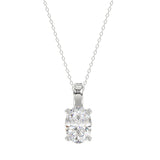 LADIES SOLITAIRE PENDANT 2CT OVAL DIAMOND 14K WHITE GOLD