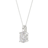 LADIES SOLITAIRE PENDANT 2CT OVAL DIAMOND 14K WHITE GOLD