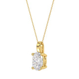 LADIES SOLITAIRE PENDANT 2CT OVAL DIAMOND 14K YELLOW GOLD