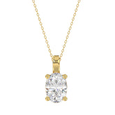 LADIES SOLITAIRE PENDANT 3CT OVAL DIAMOND 14K YELLOW GOLD