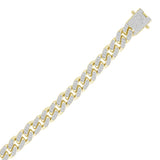 MENS BRACELET 2.80CT ROUND DIAMOND 14K YELLOW GOLD