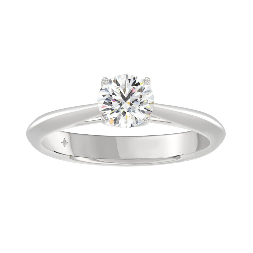 LADIES RING 0.75CT ROUND DIAMOND 14K WHITE GOLD