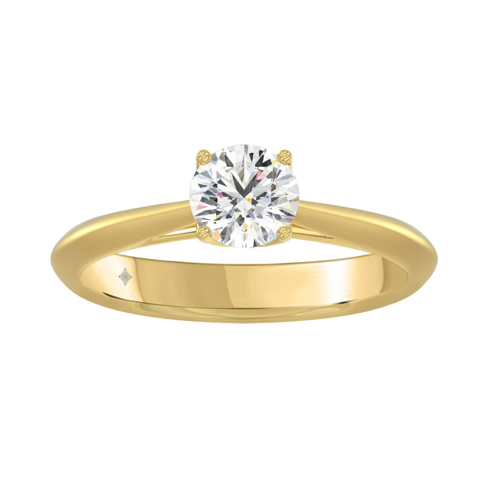 LADIES RING 0.75CT ROUND DIAMOND 14K YELLOW GOLD