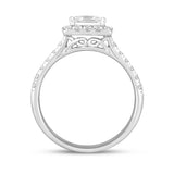 LADIES RING 0.75CT ROUND/PRINCESS DIAMOND 14K WHITE GOLD (CENTER STONE PRINCESS DIAMOND 1/2CT)